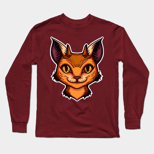 The Devil Kitty of Leeds, Kryptid Kitty, Jersey Devil Cryptid Cat Long Sleeve T-Shirt by Artsy Sharo